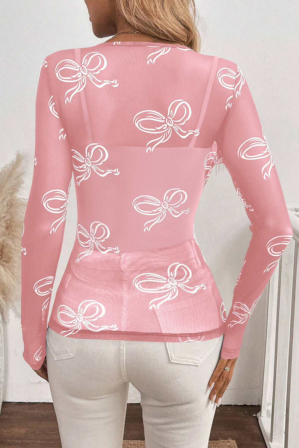 The Anita Pink Bow Top