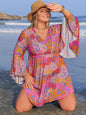Floral Print Long Sleeve Mini Dress