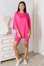 Basic Bae Soft Three-Quarter Sleeve Top and Shorts Set