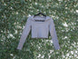 Gray OQQ Long Sleeve Crop