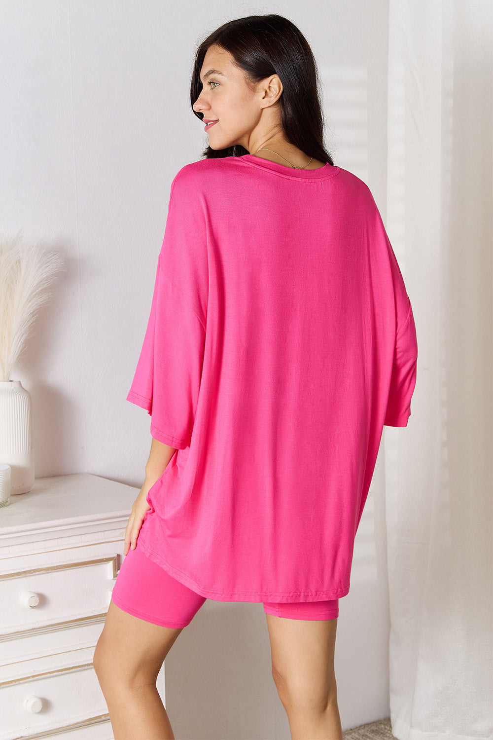 Basic Bae Soft Three-Quarter Sleeve Top and Shorts Set