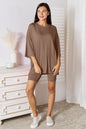Basic Bae Soft Three-Quarter Sleeve Top and Shorts Set