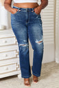 Judy Blue Mid-Rise Sand & Destroy Bootcut Jeans