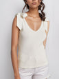 V-Neck Tie Bow Shoulder Tank